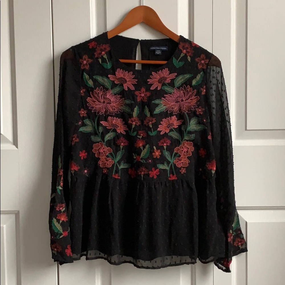 Floral Mesh Blouse